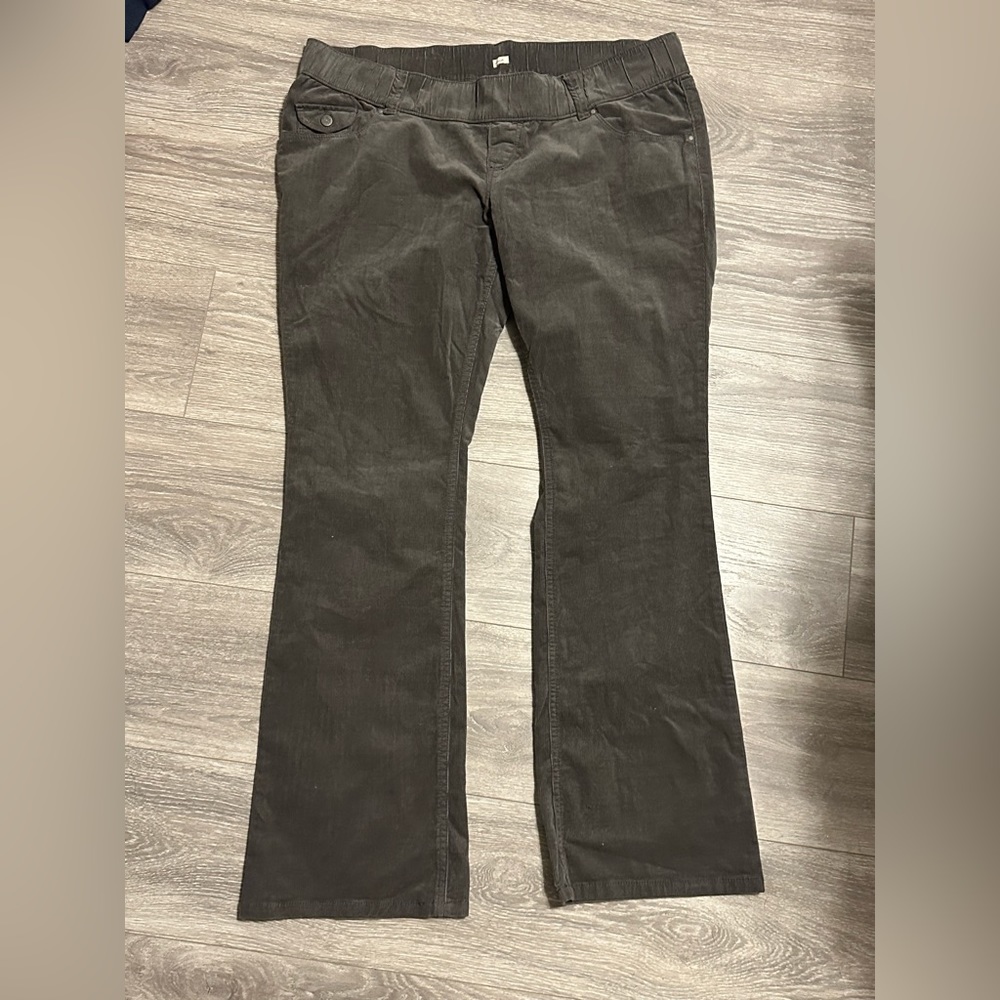 Old Navy Gray Stretch Corduroy Maternity Pants